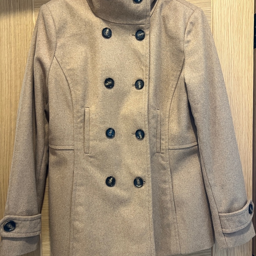 Thread & Supply Camel Double-Breasted Pea Coat